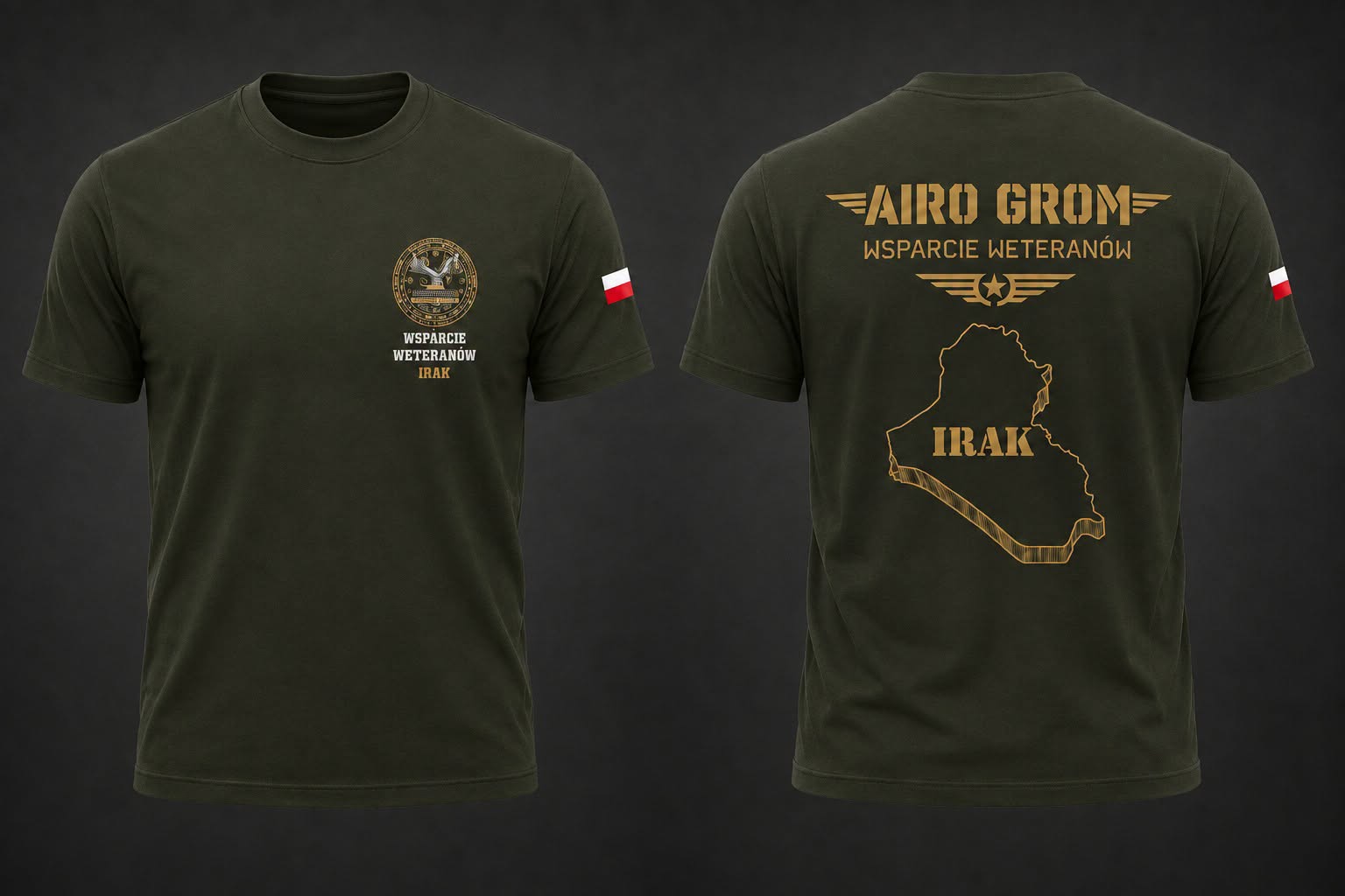 T-shirt Irak Wsparcie Weteranów - Ranger Green Główne zdjęcie produktu