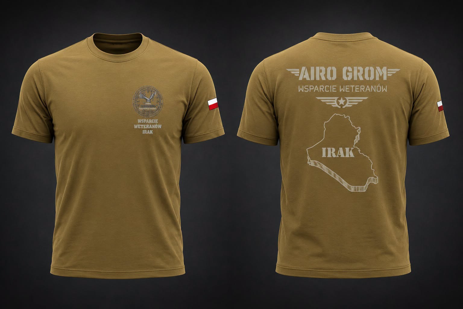 T-shirt Irak Wsparcie Weteranów - Coyote